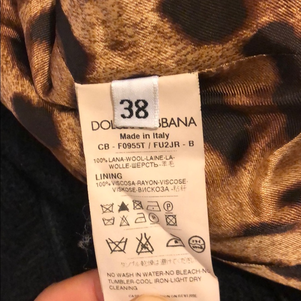 Vintage Dolce & Gabbana 100% wool textured fitted blazer peacoat car coat jacket - Picture 15 of 15